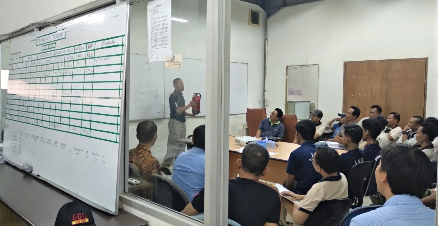 Fire emergency training at Essenza factory by ASPI, Tangerang, October 2019